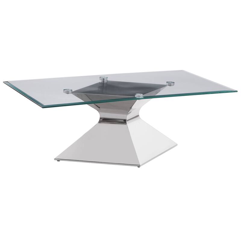 Jenny Glass Top Stainless Steel Coffee Table Chrome - Polished Chrome