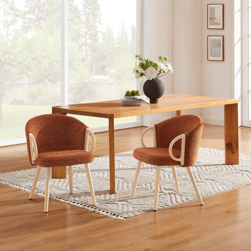 Art Leon Modern Fabric Accent Dining Wood Chair (Set of 2)