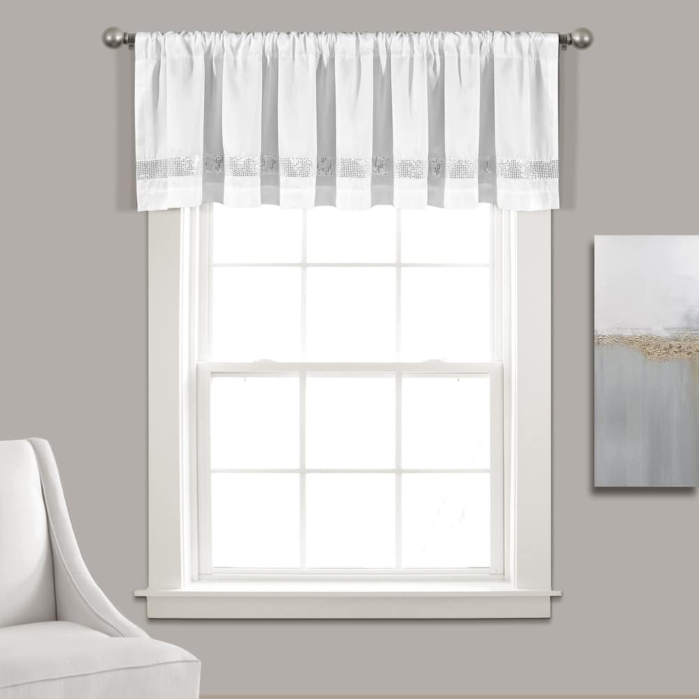 Silver Orchid Viby Faux Silk Night Sky Window Valance - 84x18