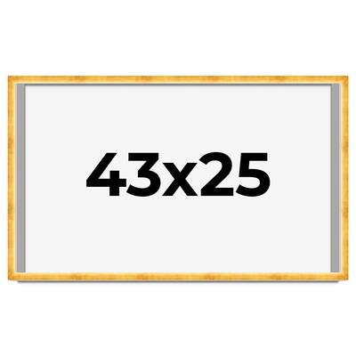 43x25 Shadow Box Frame Gold | 1.625 Inches Deep Real Wood Traditional