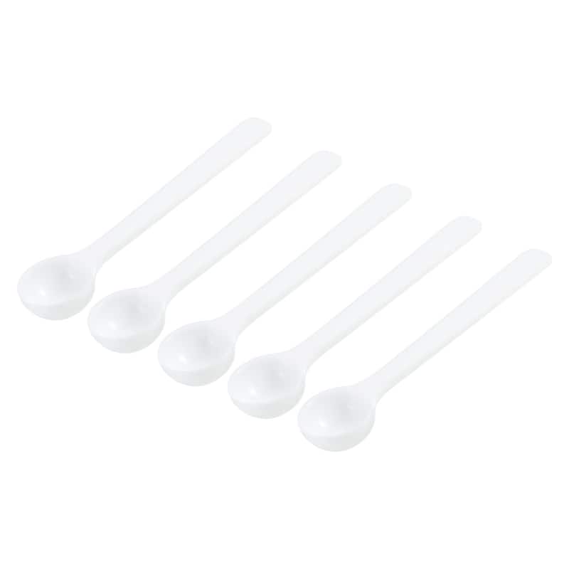 3.7" x 0.8" 1g Long Handle Plastic Measuring Spoons, 20Pcs Round Bottom - White