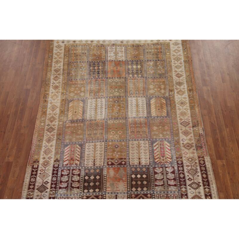 Hand Knotted Oriental 100% Wool Carpet Traditional Garden Design Multi-Colored Bakhtiari Area Rug - 9' 6'' X 6' 5''