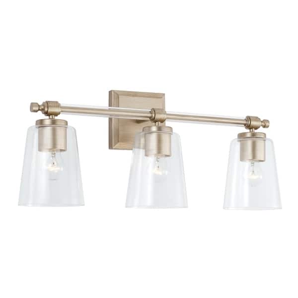 slide 2 of 4, Breigh 3-light Brushed Champagne Bath/ Vanity Fixture