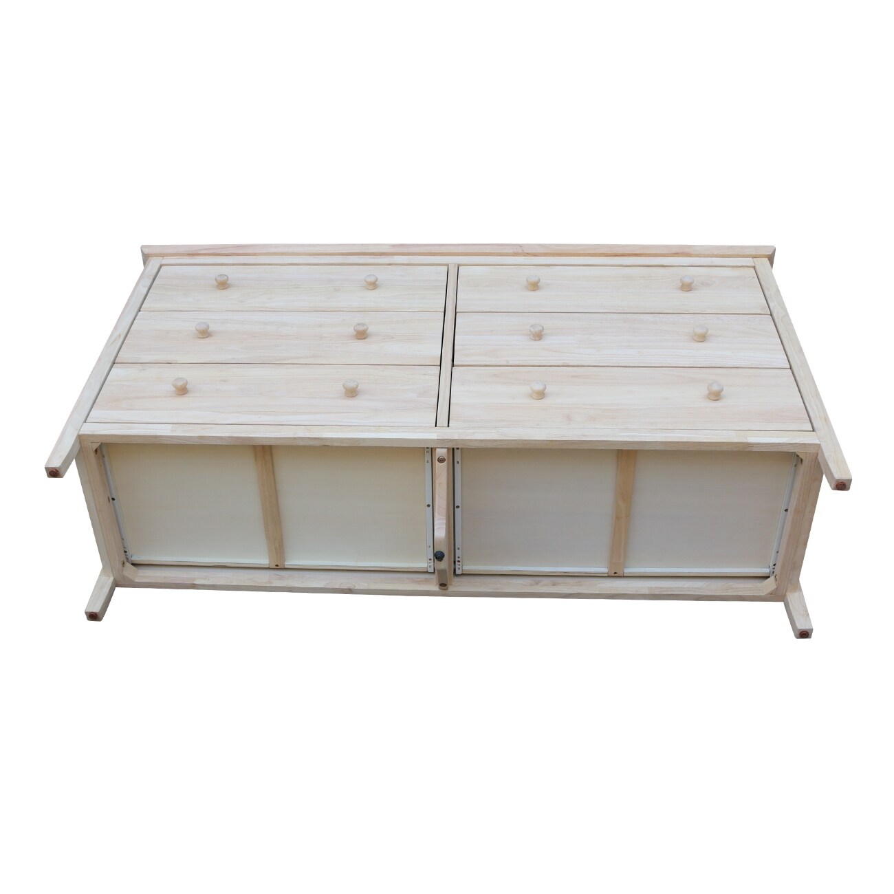 Solid Wood Dresser With Six Drawers Unfinished Overstock 10246008