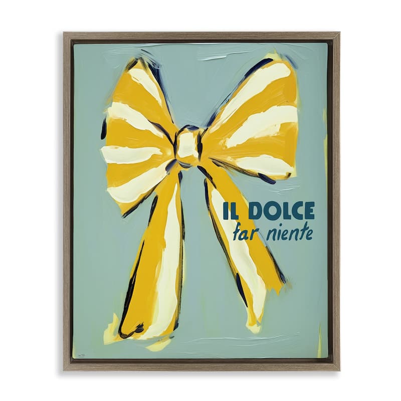 Stupell Relaxing Italian Phrase Framed Floater Canvas Wall Art Design By Lux + Me Designs - 17 x 21 - Brown