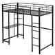 preview thumbnail 2 of 13, Twin Size Metal Loft Bed with Desk and Storage Shelves