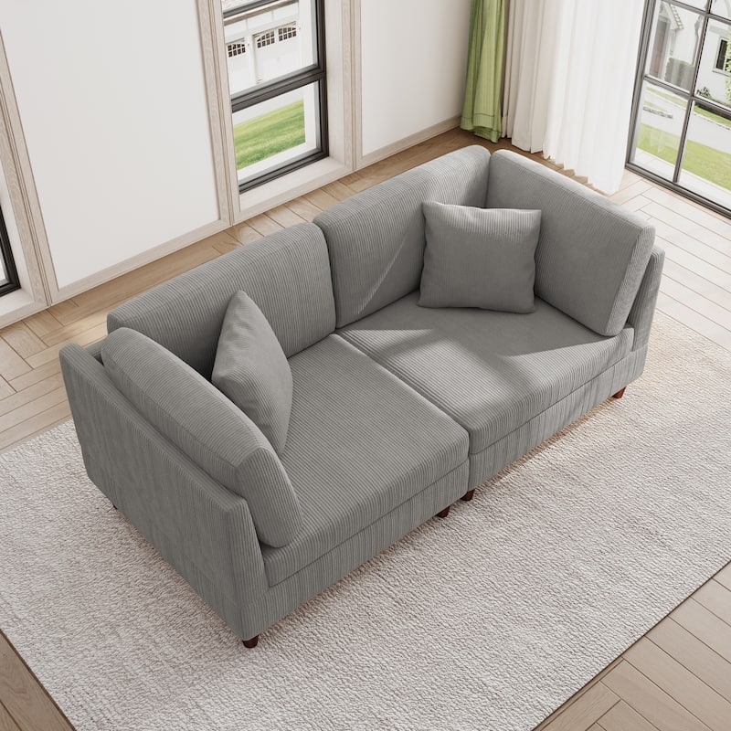 Modern Oversized Modular Corduroy Sectional Sofa Set