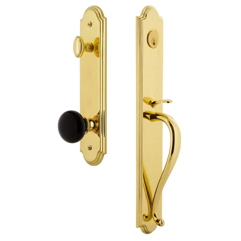 Grandeur Arc Solid Brass Rose Dummy Full Plate Full Plate 'S' Grip - Lifetime Brass