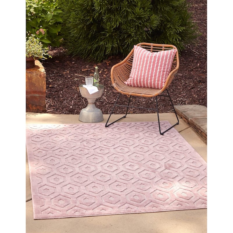 Outdoor Haversham Collection Area Rug - Pink - 9'x12'