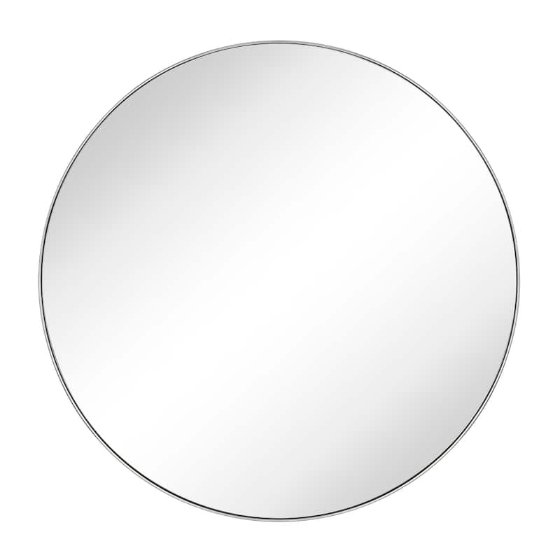 TEHOME Yolanta Round Metal Wall Mirror - 30" x 30" - Brushed Nickel