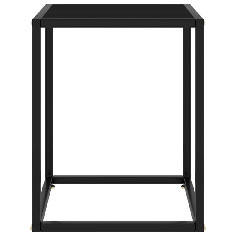 vidaXL Coffee Table Black with Black Glass 15.7"x15.7"x19.7" - 15.7" x 15.7" x 19.7"