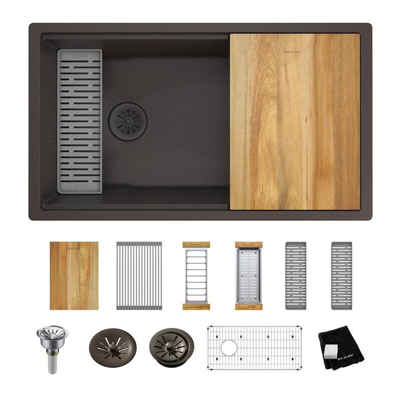 Elkay ELXRU13322W Quartz Luxe 33" Undermount Single Basin Quartz