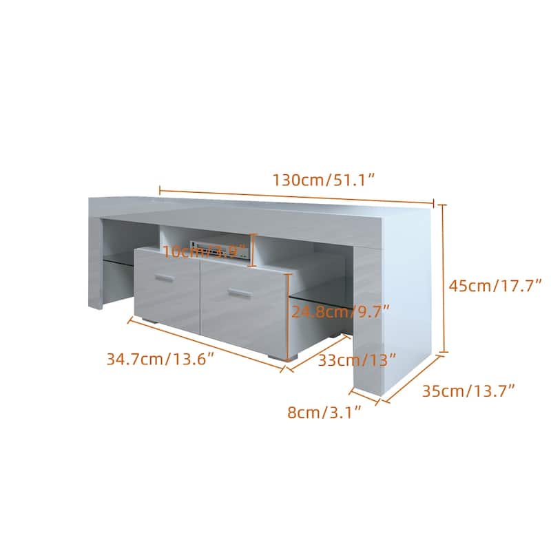51" Household Decoration LED TV Cabinet with Two Drawers