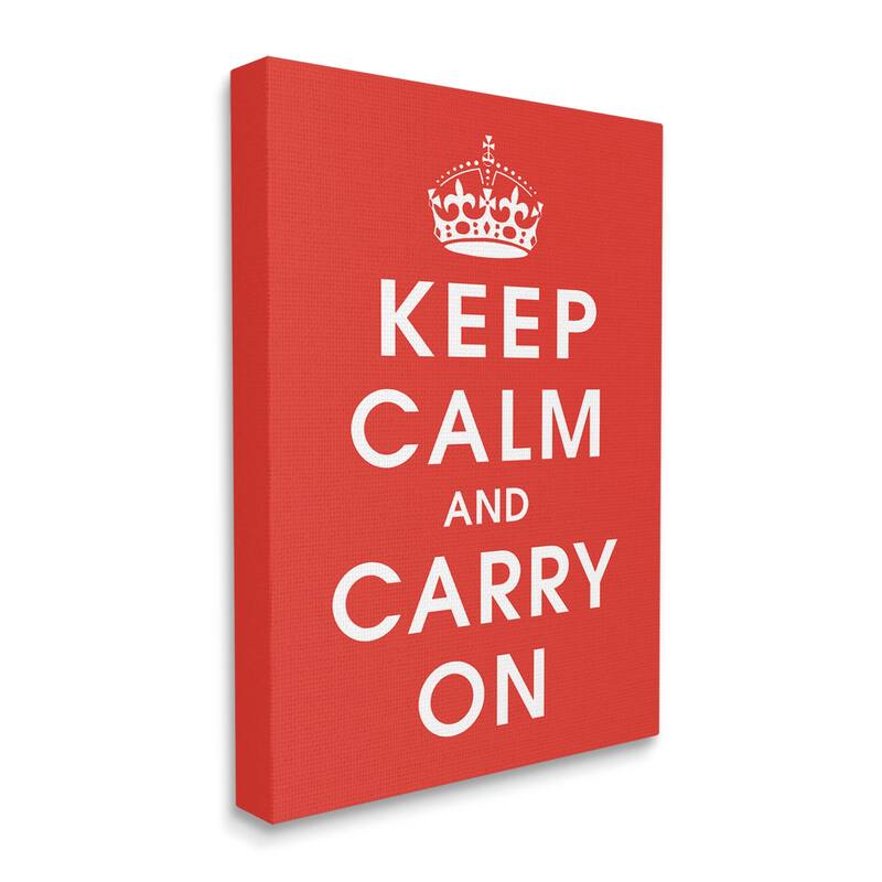 Stupell Keep Calm And Carry On Red Phrase Canvas Wall Art by Marcus Jules