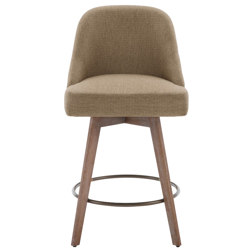 26" Counter Height Swivel Bar Stool, Upholstered Counter Stools - 39.37" (H) x 22.44" (D) x 21.65" (W)