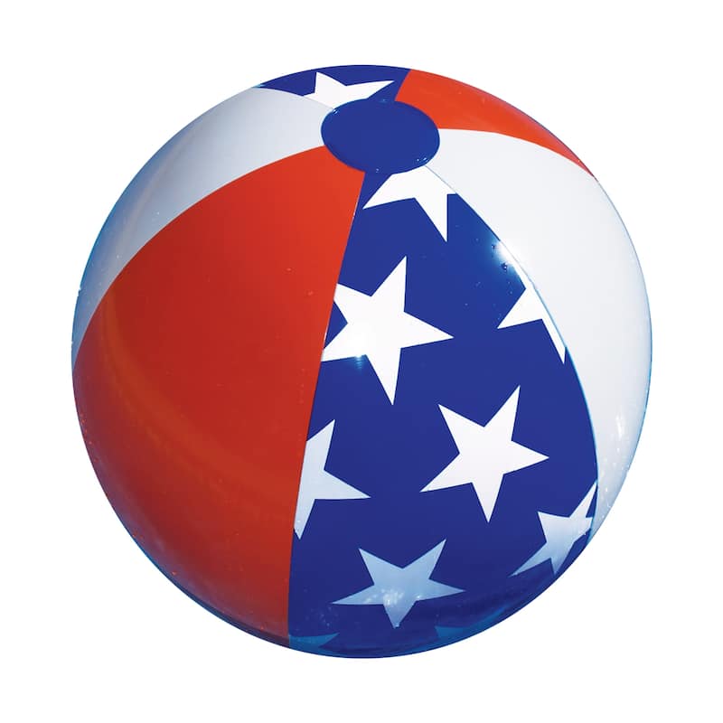 22-Inch Inflatable Patriotic American Stars and Stripes Beach Ball Swimming Pool Toy - 22"