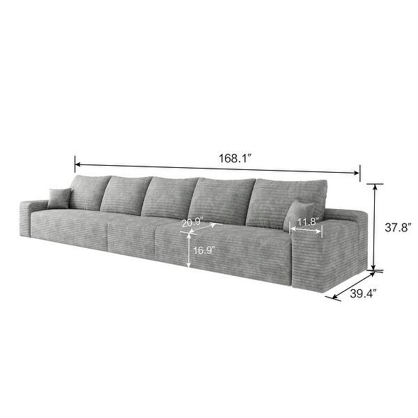 168 Cloud Sectional Couch Modern Modular Sofa Deep Seat Upholstered ...