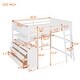 preview thumbnail 6 of 43, Full Size Loft Bed with Drawers and Writing Desk, Wooden Storage Bed with Shelves, Safety Guardrails and Ladder