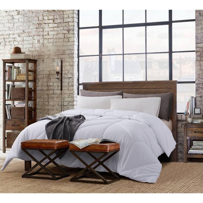 Chevron Stitch Down Alternative Comforter - King - White