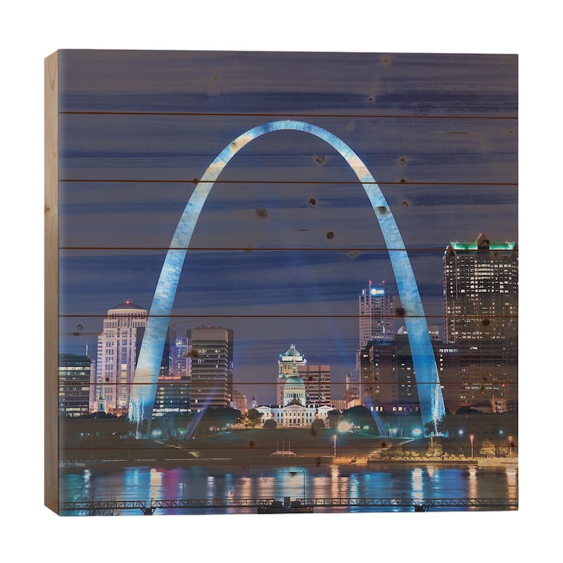 City Of St Louis Print On Wood by Paul Rommer - Multi-Color - 26x26x1.5