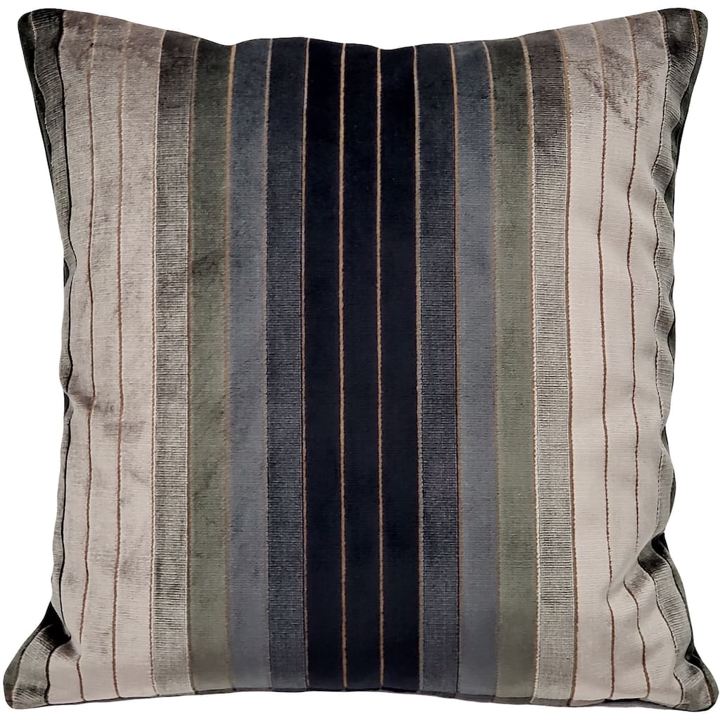 Carbon Stripes Textured Velvet Throw Pillow