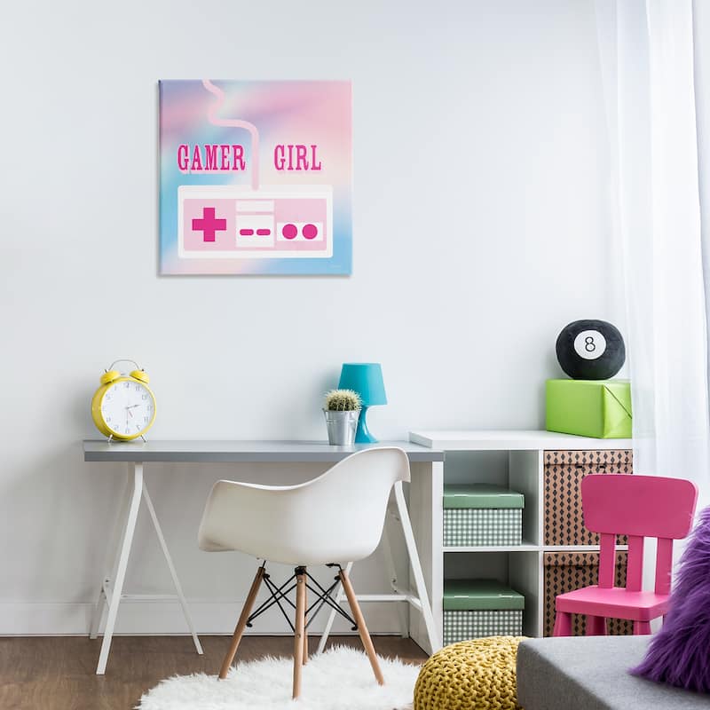 Stupell Pastel Gamer Girl Controller Canvas Wall Art Design By Yass Naffas Designs