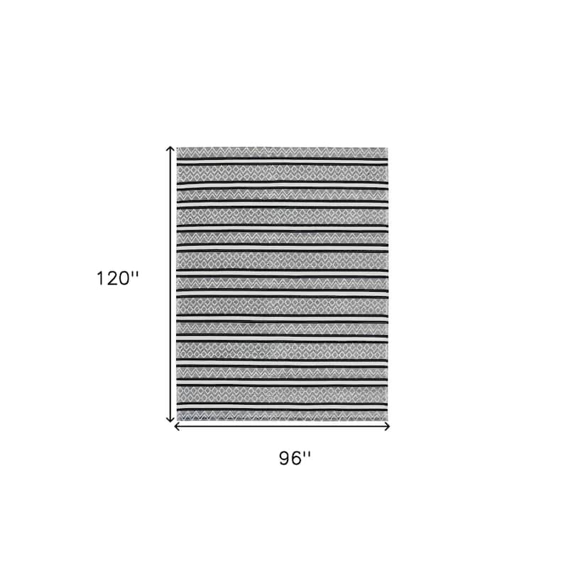 Coza Geometric Modern Low Pile Area Rug By HomeRoots - 8' X 10'
