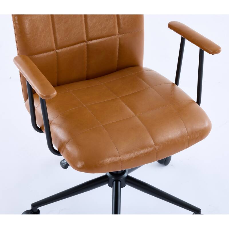 PU leather office chair, with armrest, high backrest, soft foam seating, 360 degree swivel, adjustable gaslift