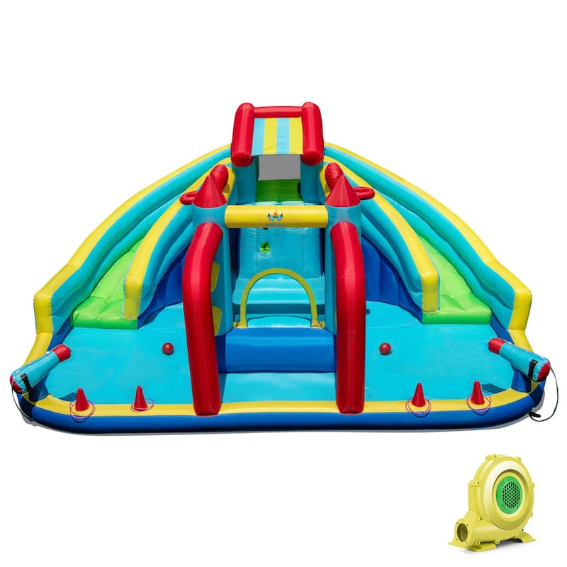 Inflatable Outdoor Kids Water Slide with Slides Bounce Area Shooting Games and Obstacle Challenges