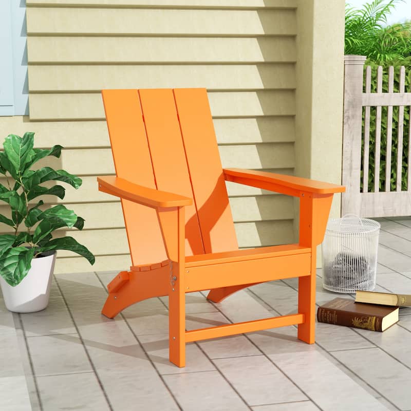 Shoreside Modern Eco-Friendly All Weather Commercial-Residential Folding Adirondack Chair