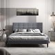 preview thumbnail 13 of 18, Costway Queen Upholstered Platform Bed Mattress Foundation Button