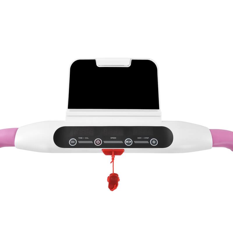 FYC Folding Portable Treadmill, No Installation Required, White and Pink