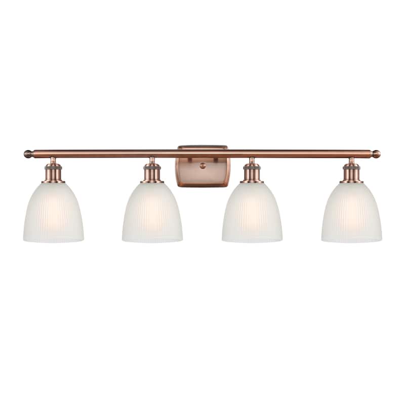 Innovations Lighting Castile 4 Light 36" Wide Bathroom Vanity Light - Antique Copper / White