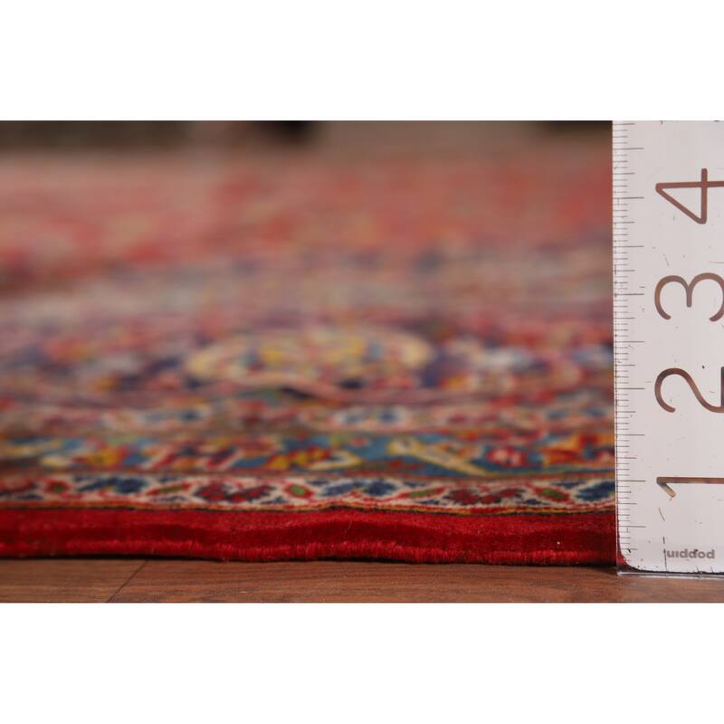 Traditional Kashan Vintage Persian Area Rug Handmade Wool Carpet - 9'8" x 13'2"