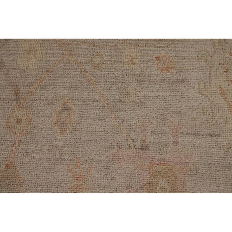 Transitional Oushak Vegetable Dye Turkish Rug Hand-Knotted Wool Carpet - 5'11"x 9'0"
