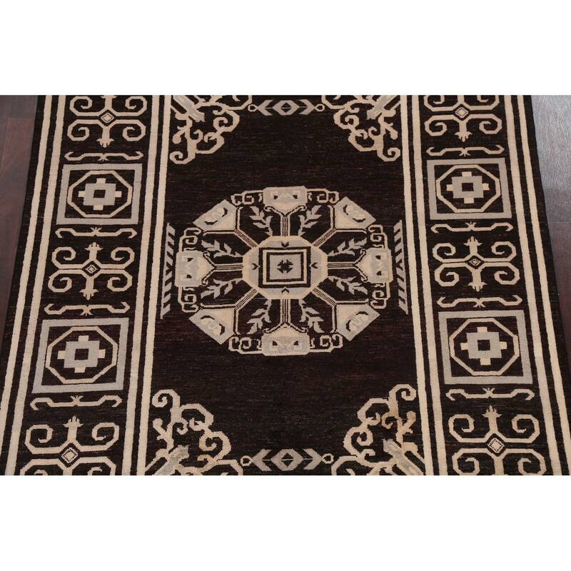 Vegetable Dye Gabbeh Kashkoli Wool Area Rug Hand-knotted Office Carpet - 5'7" x 7'9"