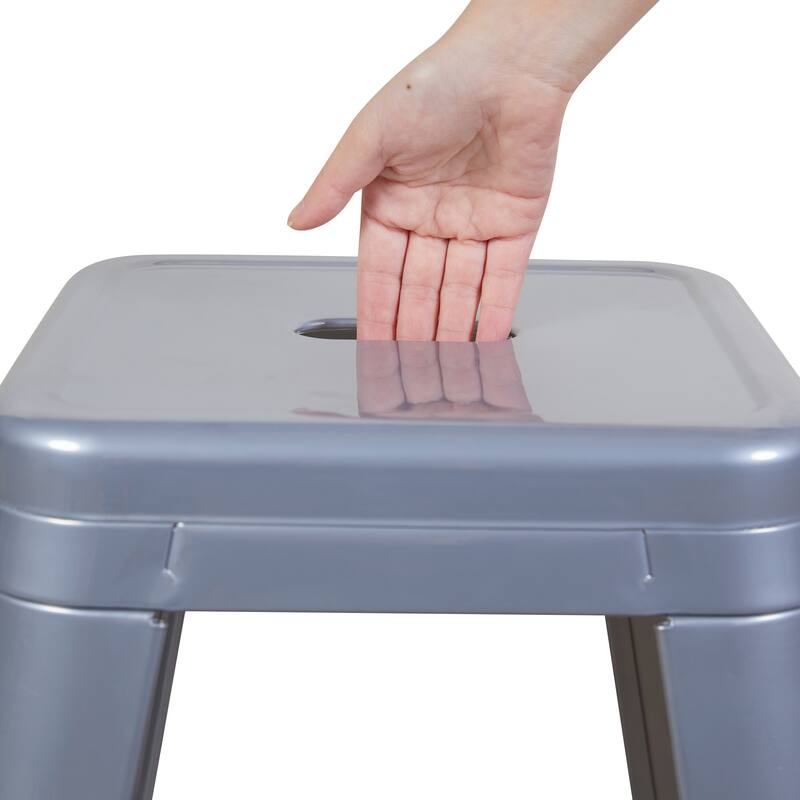 AC Pacific 30 Inch Industrial Stackable Metal BarStools Set of 4