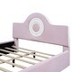 preview thumbnail 25 of 28, Twin Upholstered Platform Bed with LED Headboard, Pink Flannel Finish