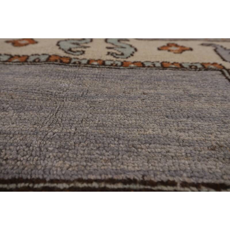 Light Blue Oushak Vegetable Dye Rug Hand-Knotted Oriental Wool Carpet - 8'5"x 10'2"