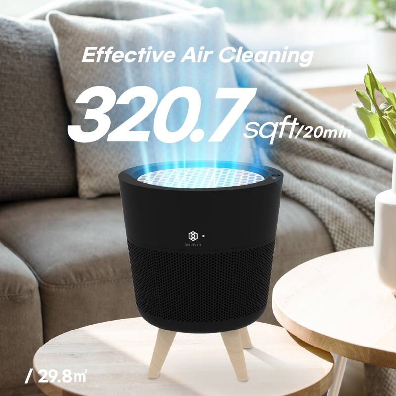 IMUNSEN Office or Bedroom Air Purifier with Cypress Wood Filter and Auto Sleep Mode