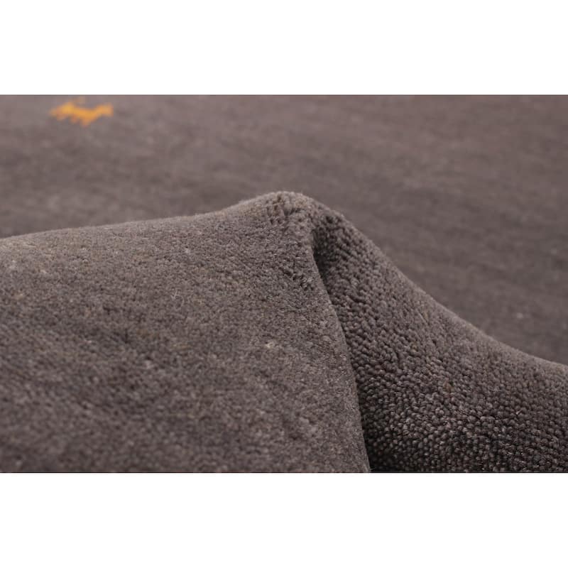 Kashkuli Gabbeh Grey Rug 4'8" x 4'8" - 4'8 x 4'8