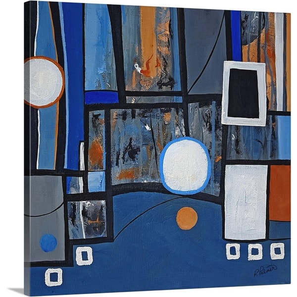 Shop Blue Geo Canvas Wall Art Overstock 30183228