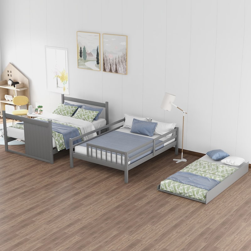 Full over Full Bunk Bed with Twin Size Trundle