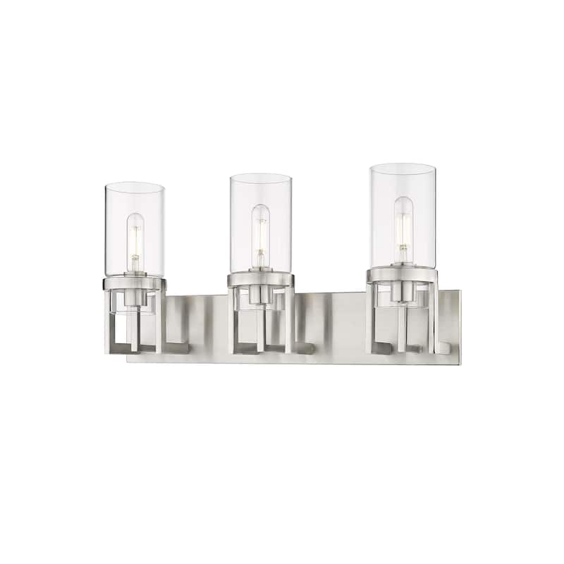 Innovations Lighting Utopia - 3 Light 8" Wall-Mounted Bath Vanity Light - Clear/Satin Nickel
