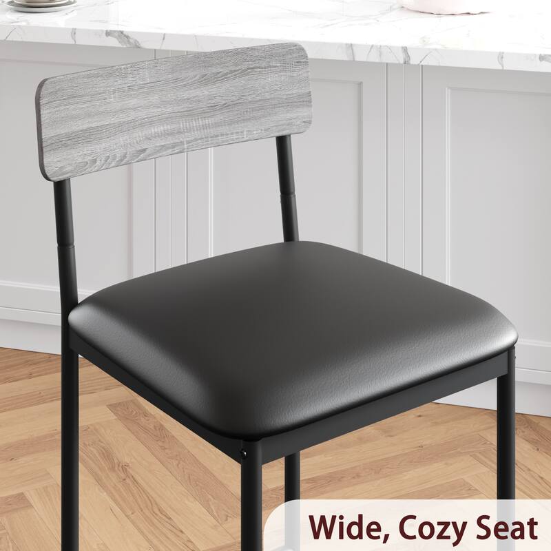 Bar Stools Set of 2, Kitchen Bar Stools with Footrest