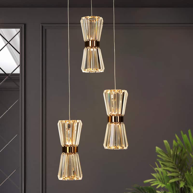 Modern 3-Light LED Cluster Chandelier Island Pendent Lights for Kitchen Island - Dia. 11.8" x H 7.8"