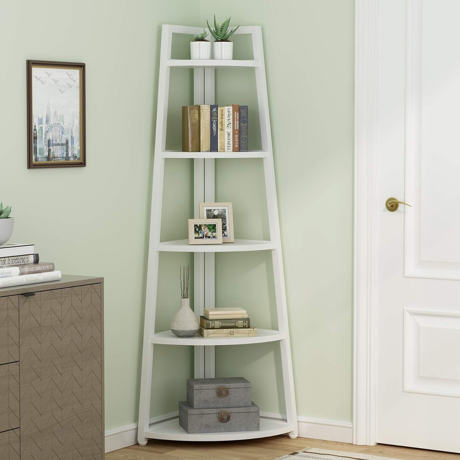 5 Tier Tall Corner Shelf, Bathroom Tower Shelves, 70 Inches Corner  Bookshelf and Bookcase - N/A - Bed Bath & Beyond - 35293669