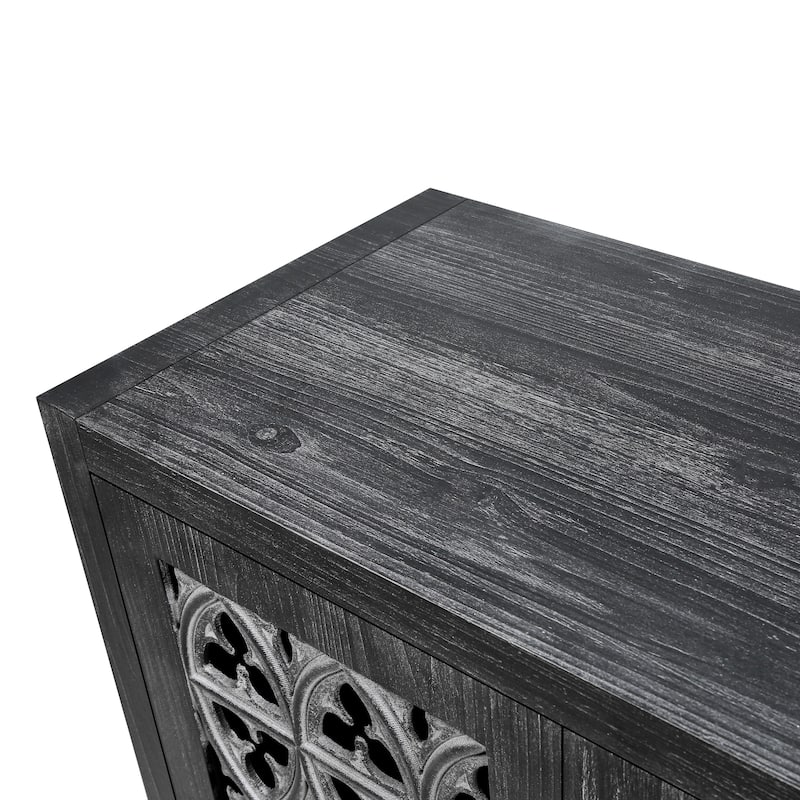 American Country Style Four Door Cabinet MDF Storage Console with Adjustable Shelves