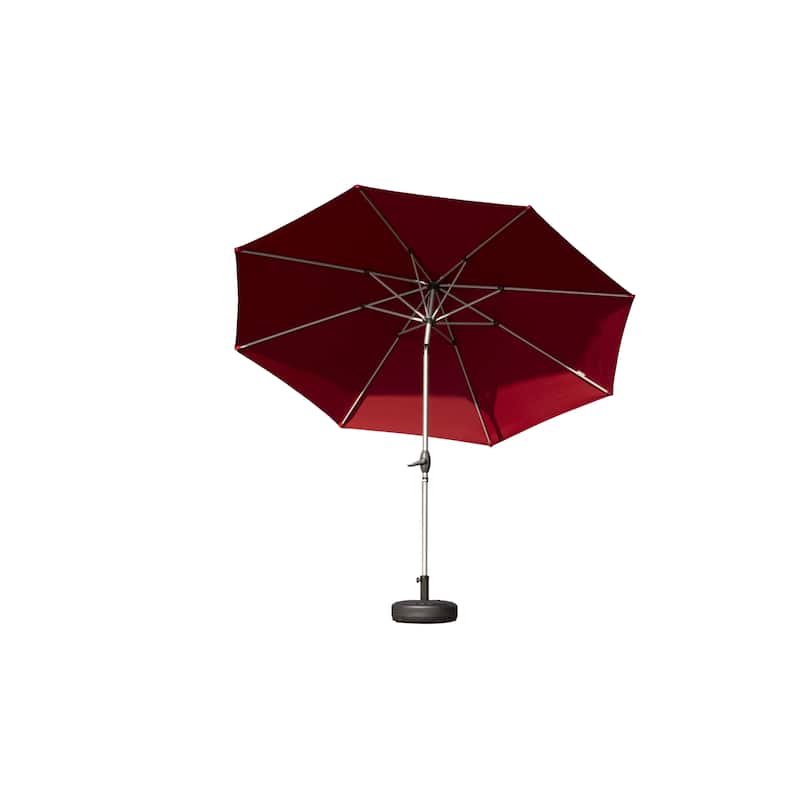 9FT Outdoor Patio Umbrella with Tilt and Crank, UV Protection, Waterproof, 8 Ribs for Garden, Deck, Pool - Red