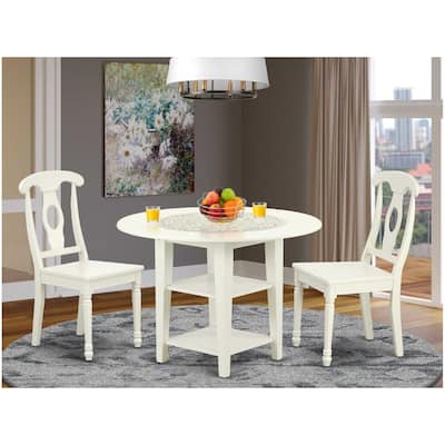 Southwestern Round Dining Set 3Pc Table w/ 2 Chairs - 20/42 Inch Extendable Table